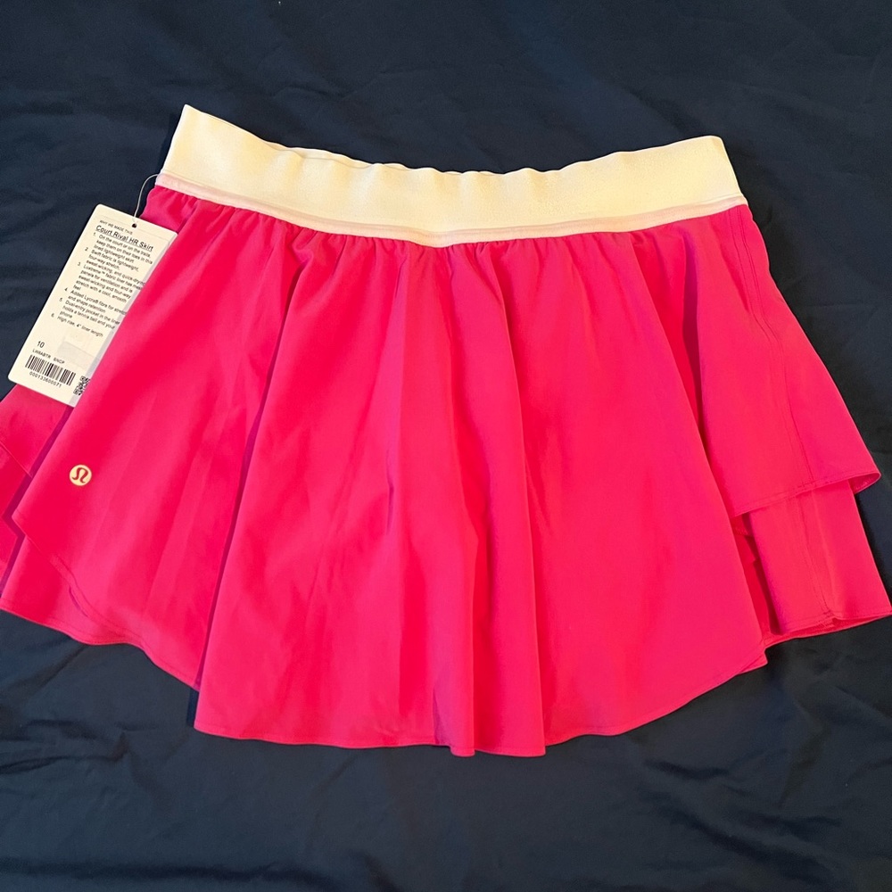 Lululemon court rival high rise skirt sonic pink